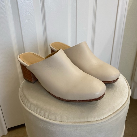 Nisolo Shoes - Nisolo- All Day Heeled Mule- Bone - Size 7m